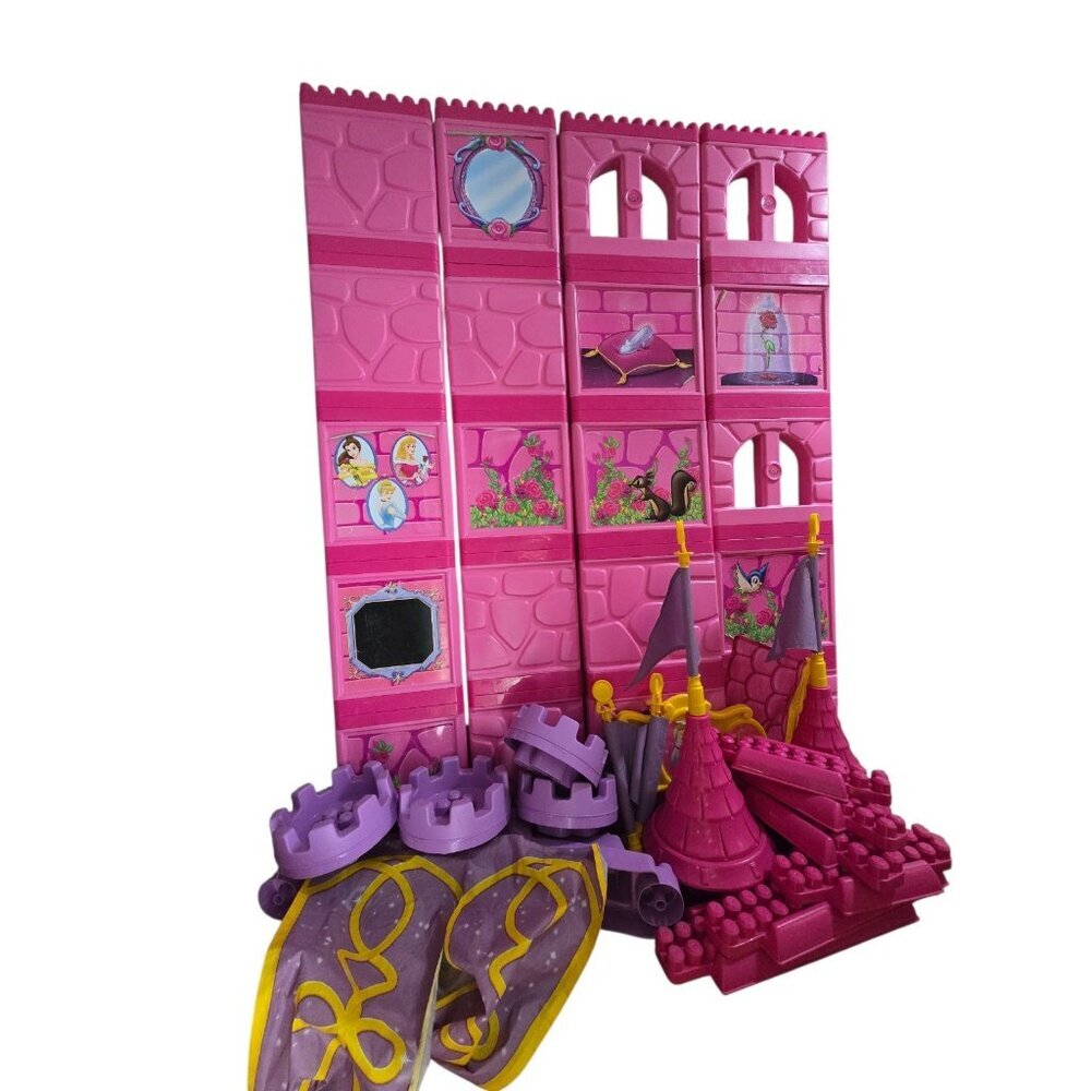 Mega Bloks GIANT DISNEY CASTLE  Deluxe Pink Pretend Play- RARE HTF- READ INFO